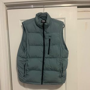 Zara | Blue Water Repellent Puffer Vest
